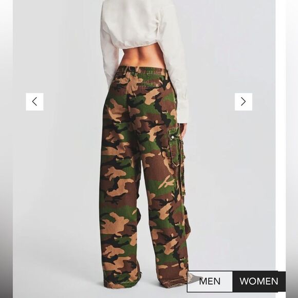 SER.O.YA Jane camo cargo Pants low rise loose fit baggy NWT 26 - Picture 6 of 16